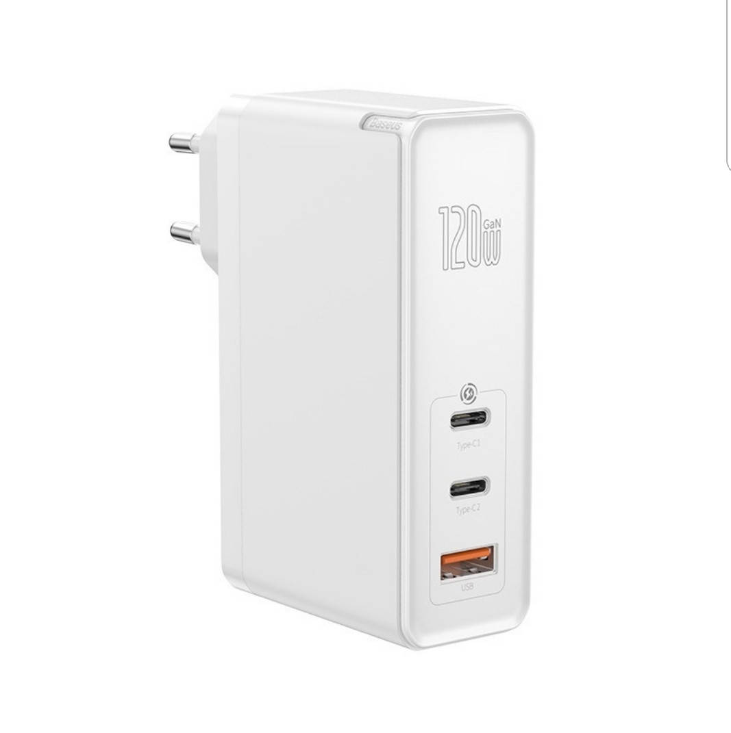 

Сетевое зарядное устройство Baseus GaN2 Pro Quick Charger 2C+U 120W (кабель в комплекте) CCGAN-J02, Белый