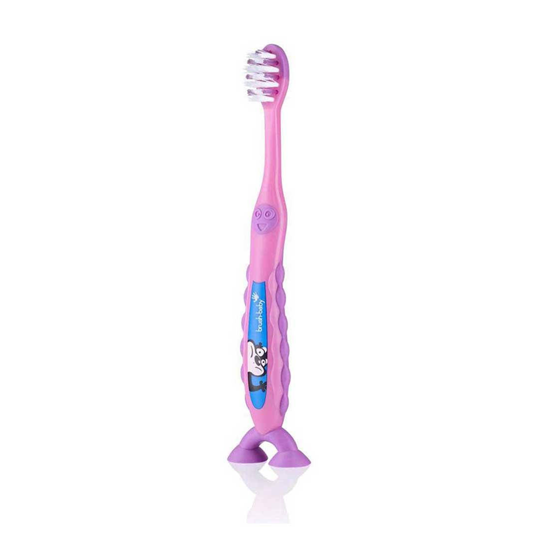 

Зубная щетка Brush-Baby FlossBrush на присоске (3-6 лет) розовая