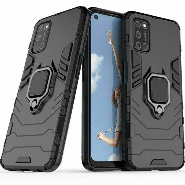 

Чехол Fiji Ring для Oppo A52 бронированный бампер с кольцом черный