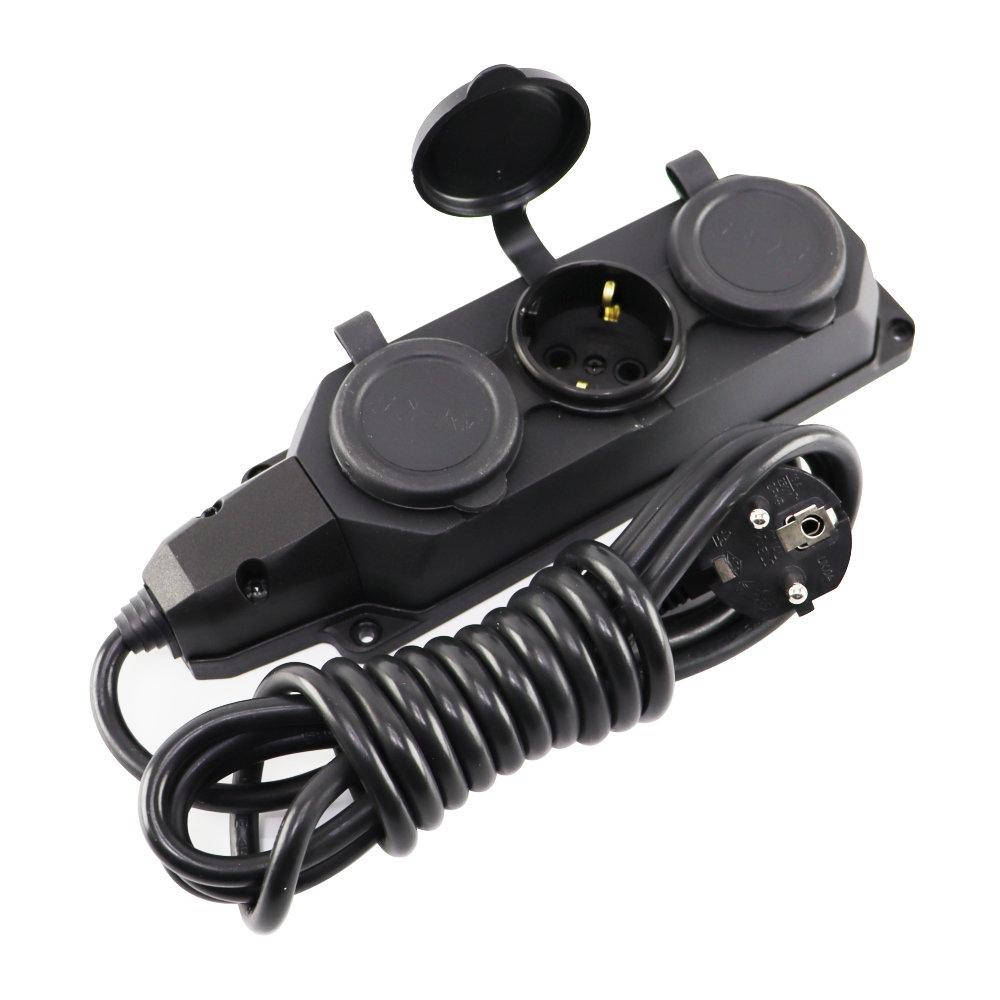 

Удлинитель с заземлением, 3 гнезда, 7м (3х1), 16А, IP44, каучук, AY-KA