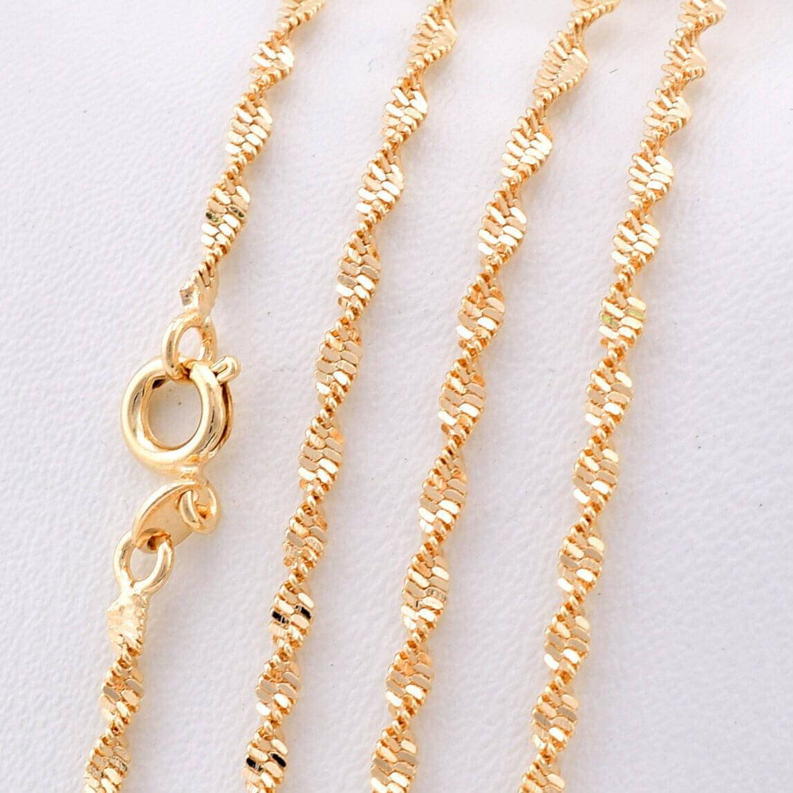 

Цепочка Xuping 45 см х 2 мм Плетение Супердиск медицинское золото позолота 18К А/В 3-0035