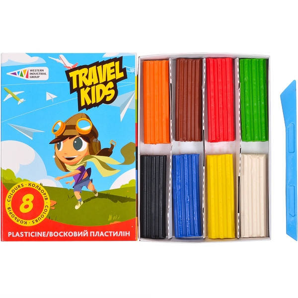 

Пластилін восковий 8 кол Гамма Travel Kids 96 гр 331009