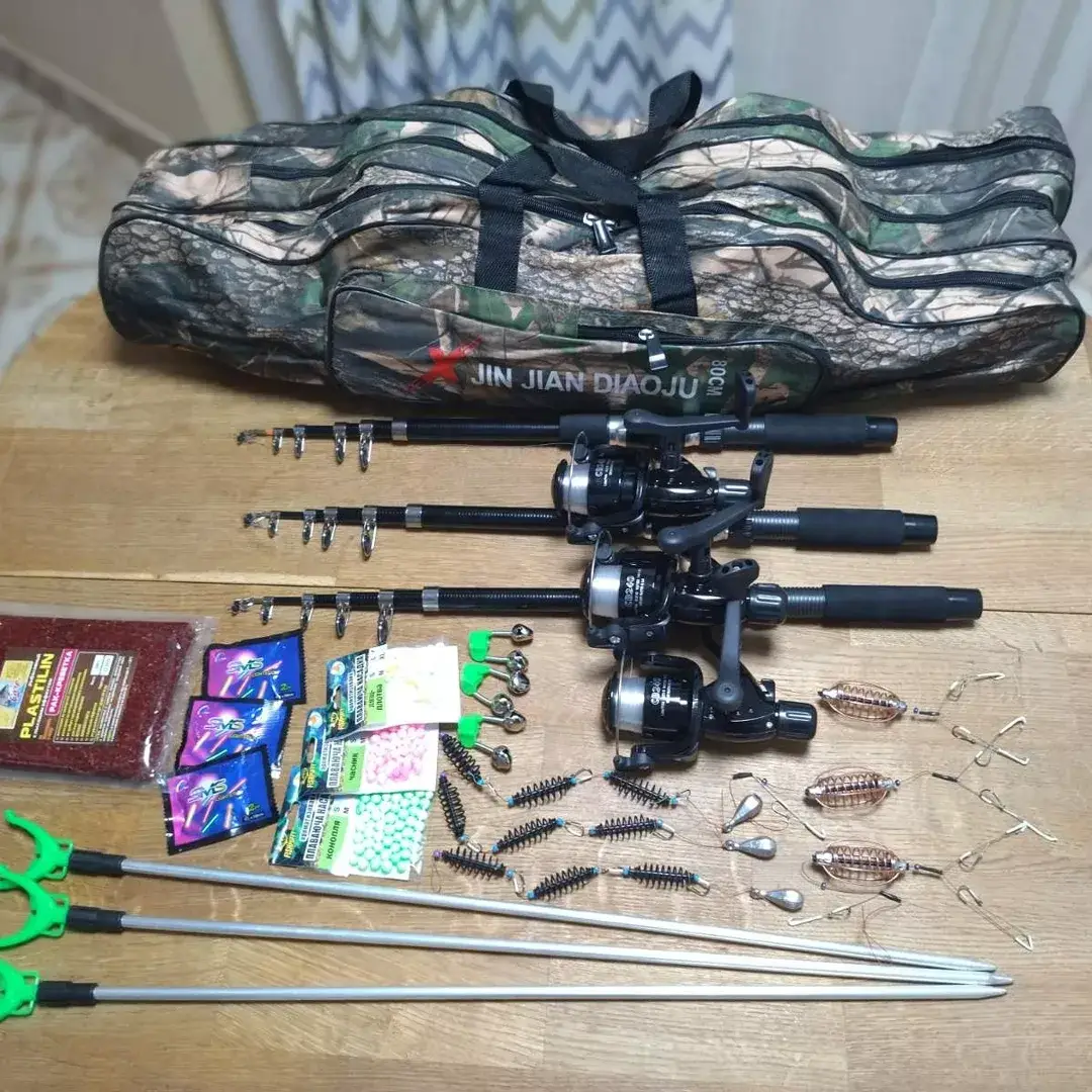 

Набор для рыбалки! Спининг+катушка+чехол+снасти
