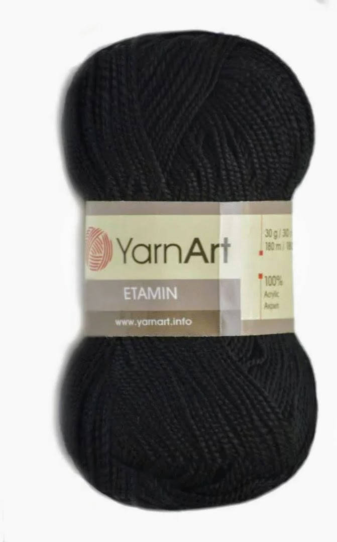 

Пряжа Турецкая акриловая YarnArt Etamin Ярнарт Этамин 100% акрил Летняя черный № 422