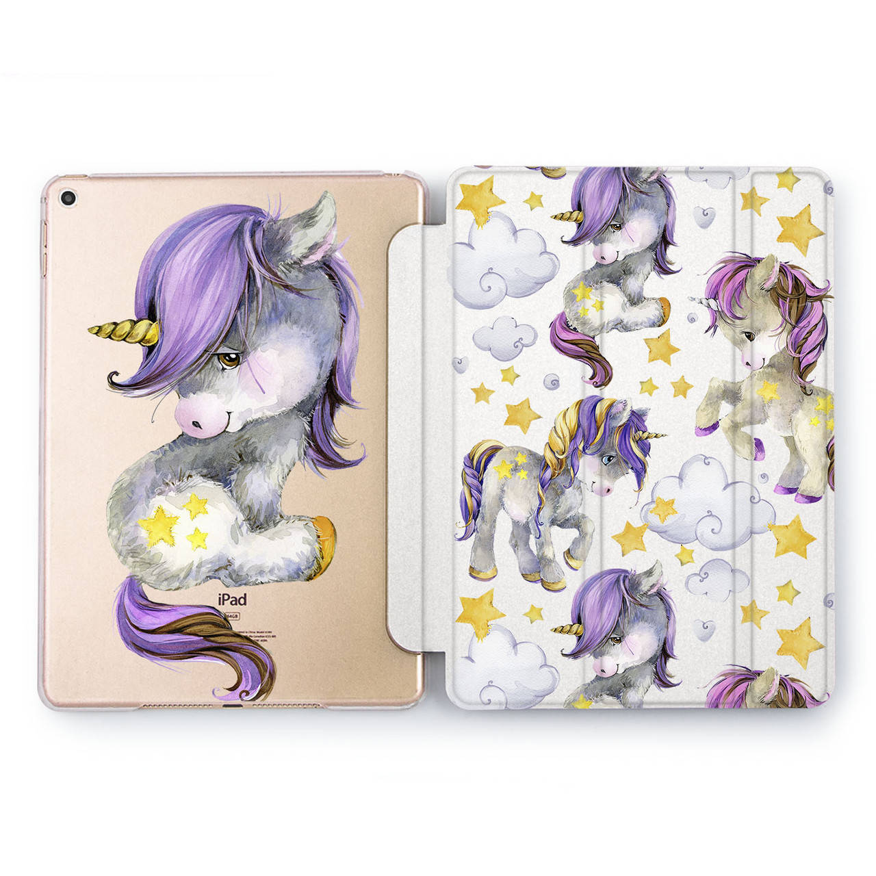 

Чехол книжка, обложка для планшета Apple iPad (Фиолетовый единорог) Pro Air 7.9 9.7 10.2 10.5 11 12.9 mini 1 2 3 4 5 case smart cover
