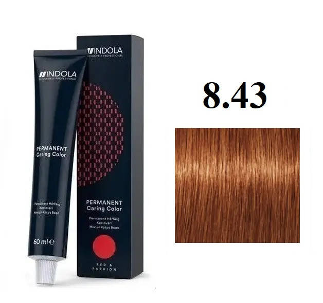 

Стойкая перманентная крем-краска Indola 8.43 Светлый блонд медный золотистый 60 мл