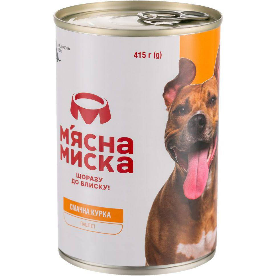

Мясная Миска паштет мясной с курицей для взрослых собак 415 г