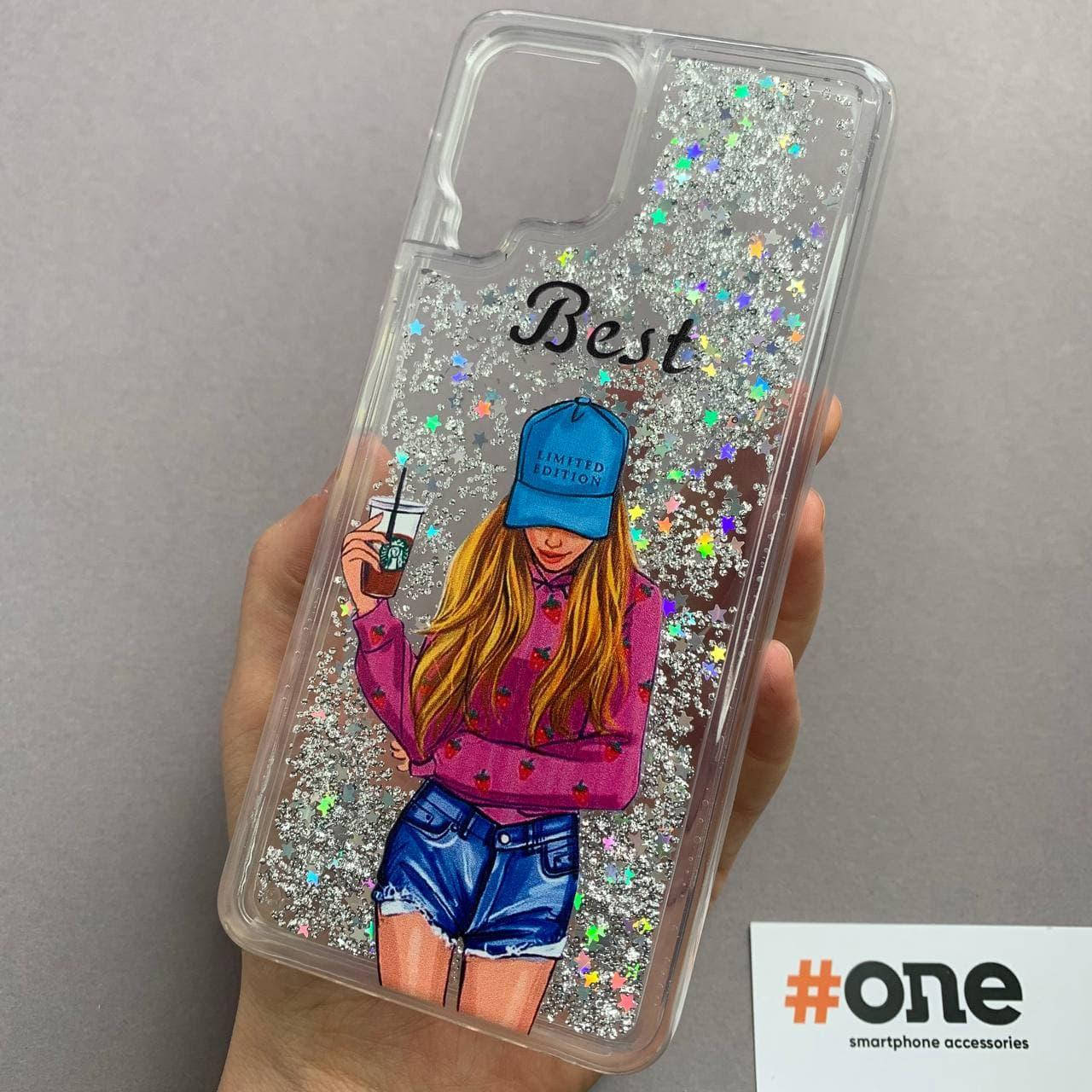 

Чехол для Samsung Galaxy A22 с жидкостью с принтом чехол на телефон самсунг а22 с девочкой серебряный PCT