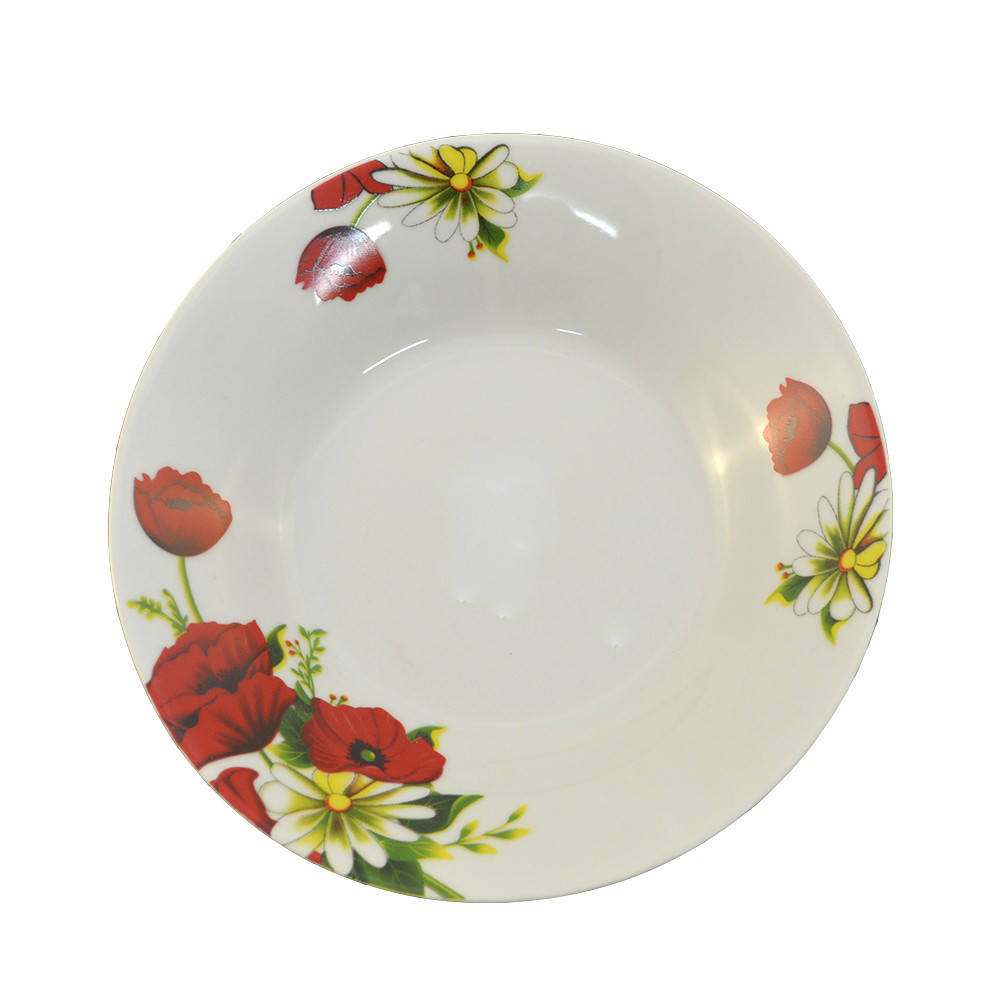 

Тарелка суповая полупорционная с маками 8" "Мак и Ромашка" (4355), Белый