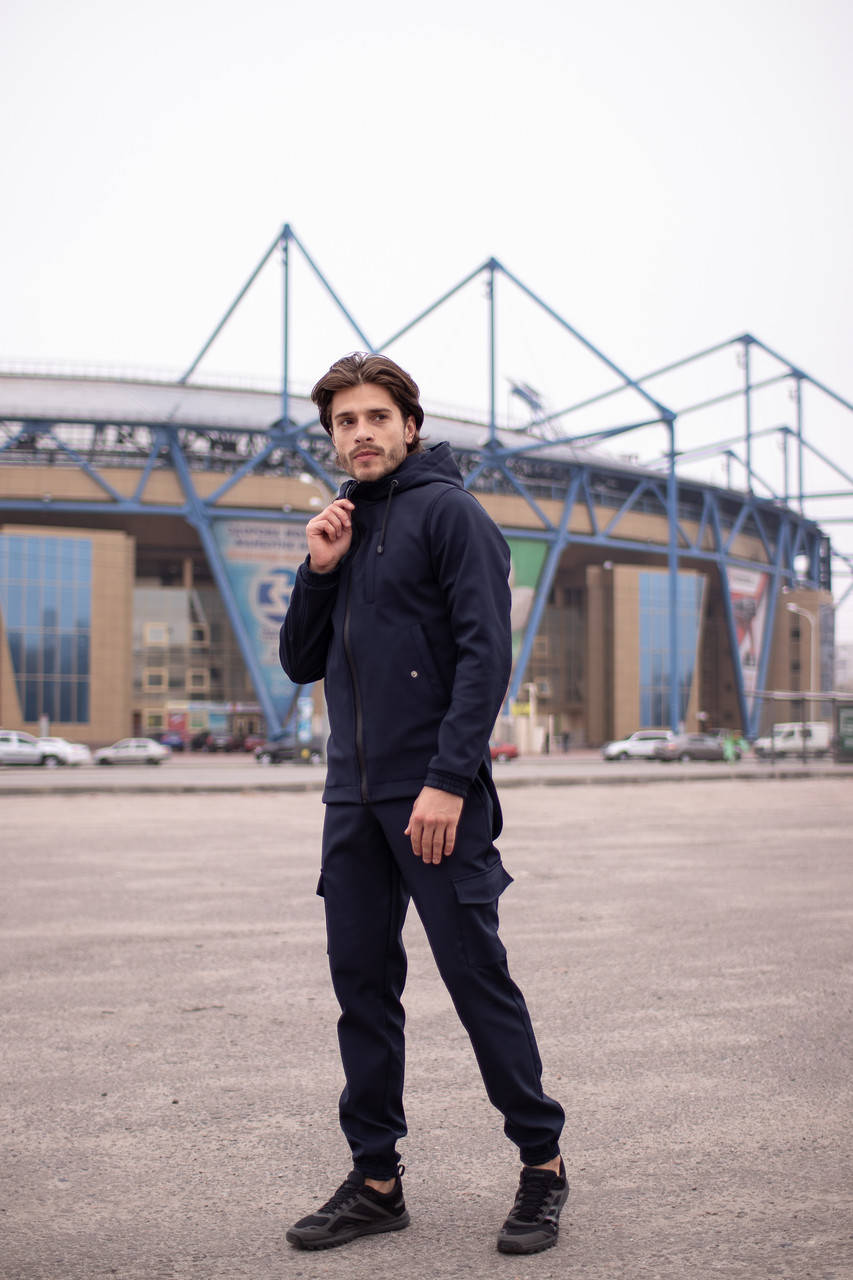 

Куртка + штаны + СКИДКА Комплект осенний весенний демисезонный мужской Navy, Синий