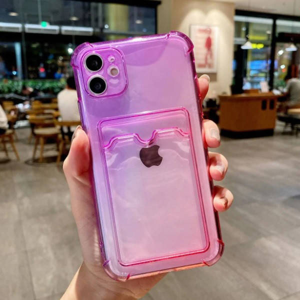 

Силиконовый чехол на iPhone 11 Прозрачный с градиентом и визитницей