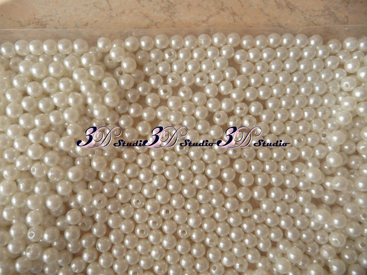 

Бусины жемчуг 10 шт, диаметр 6 мм, молочный №42