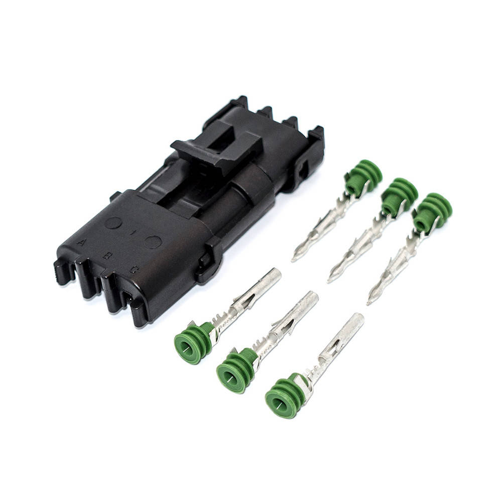 

Разъём автомобильный герметичный на 3 контакта, Delphi 1x3pin-2.5, комплект