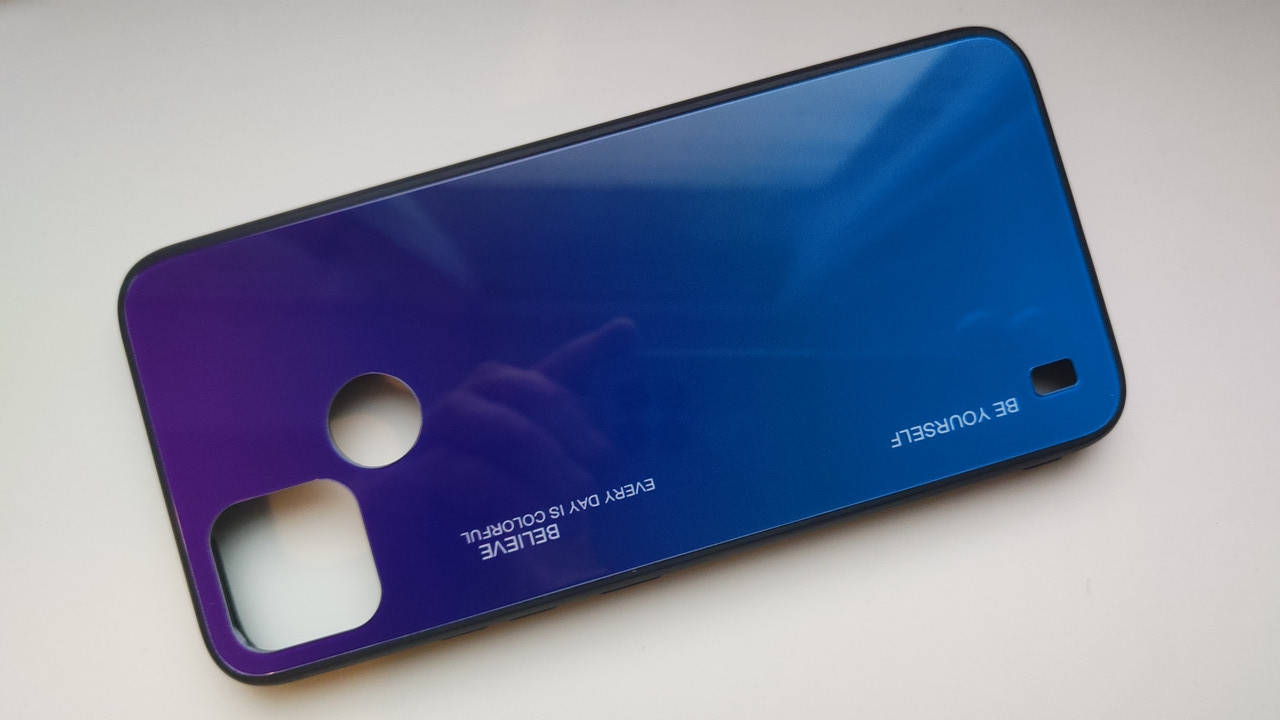 

Чехол градиент стеклянный для Realme C21Y Realme C25Y, Фиолетовый