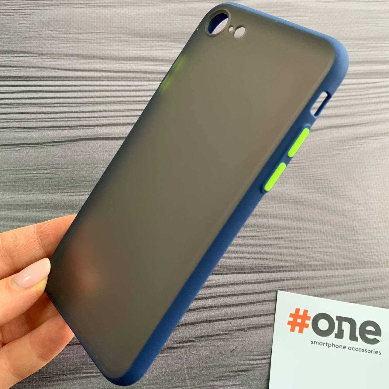 

Чехол для iPhone SE 2020 с цветными кнопками матовый чехол на айфон се 2020 синий Totu
