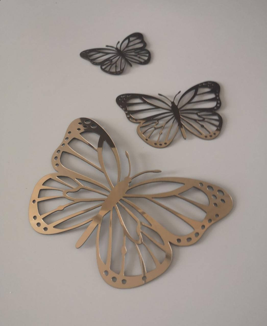 

Набор зеркальный пластик золото бабочек 3 шт