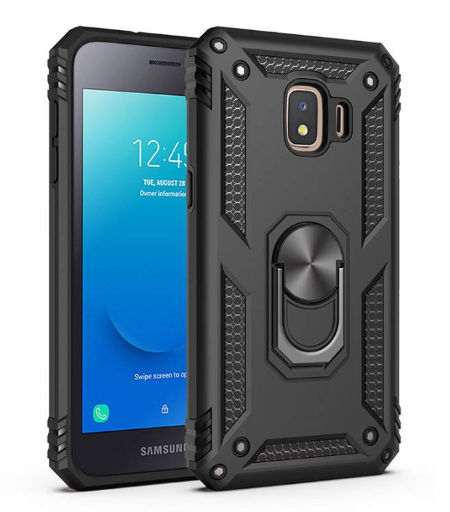 

Противоударный чехол Combo Ring для Samsung Galaxy J2 2018 J250 (Разные цвета) Черный