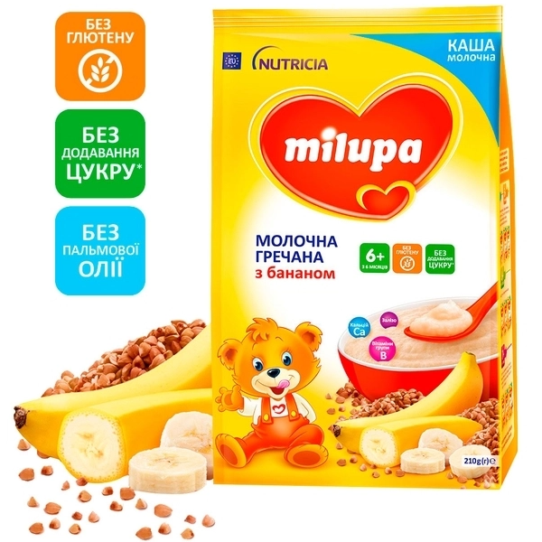 

Молочная каша Milupa Гречневая с бананом, быстрорастворимая, 210 г