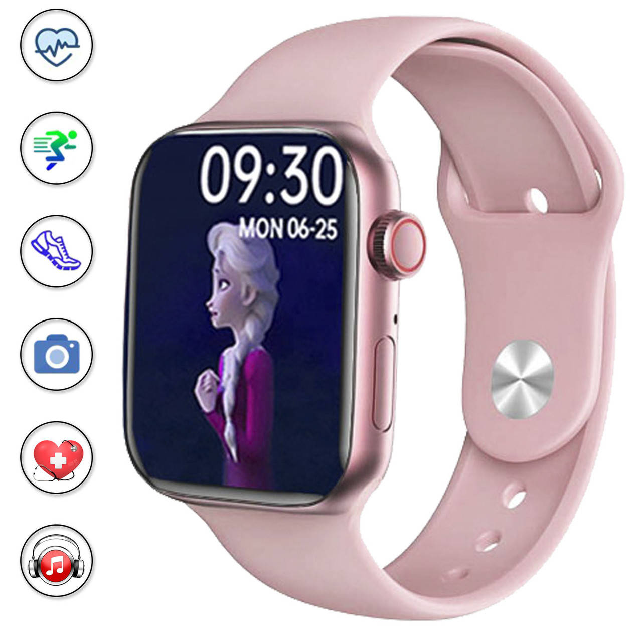 

Смарт часы (фитнес-браслет) женские с пульсометром Smart Watch ip 12-1, фитнес трекер для спорта розовый MND