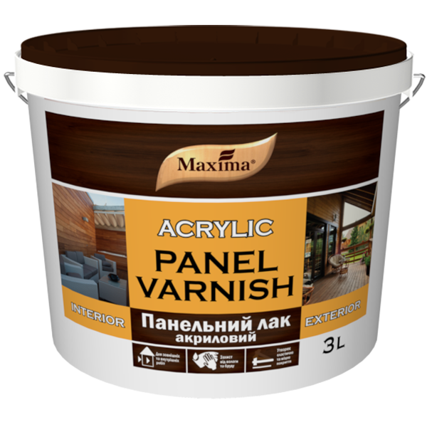 

Лак панельный акриловый глянцевый Maxima 3л