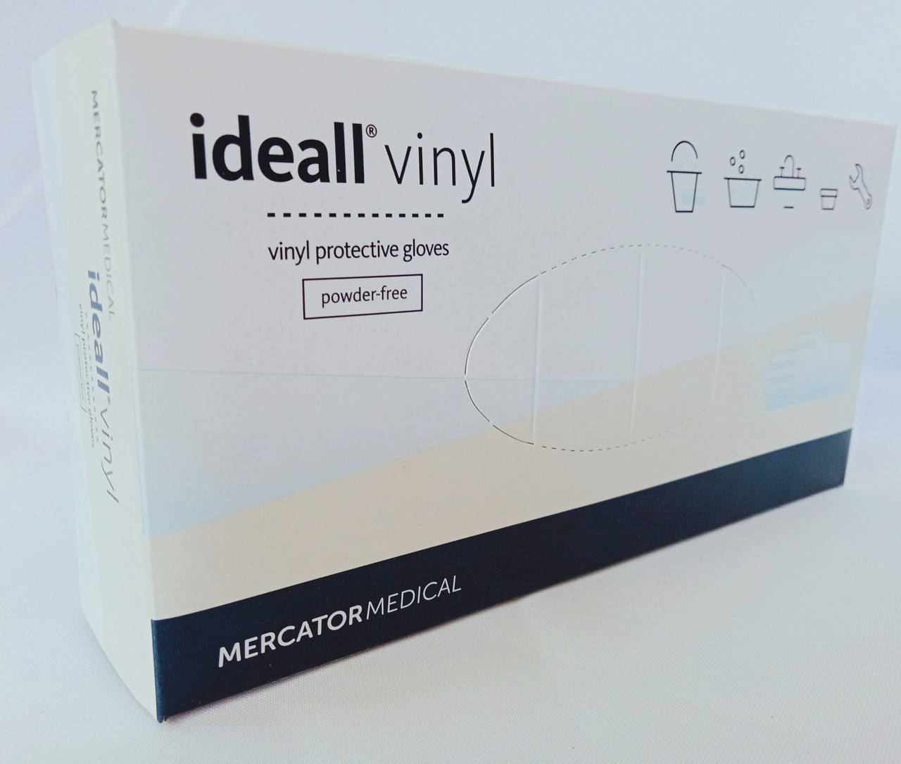

Перчатки виниловые неопудренные Mercator IDEAL Vinyl р-р М, Прозрачный