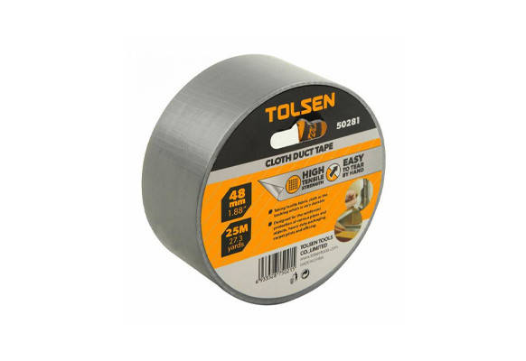 

Армированный скотч клейкая лента Tolsen Tools 48 мм х 25 м серый