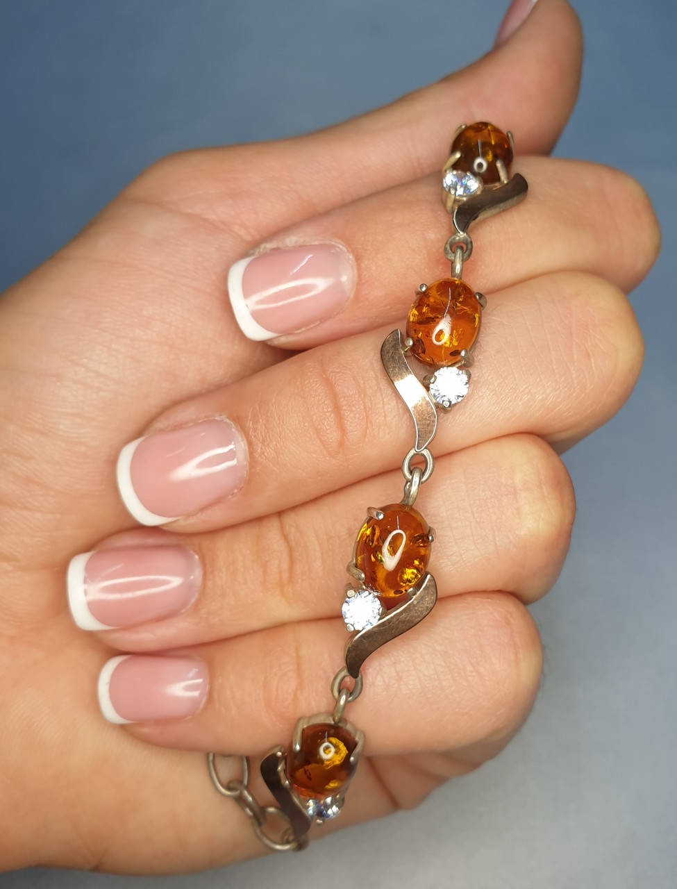 

Браслет серебряный с янтарем "Барбарис" 16-20 10,21 г