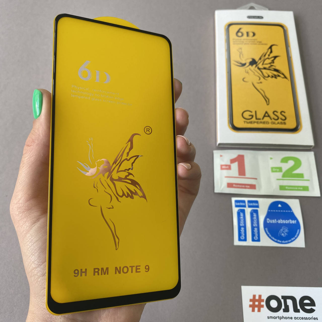 

Защитное стекло для Xiaomi Redmi Note 9 6D HQ стекло на экран телефона сяоми редми нот 9 черное EGR, Черный