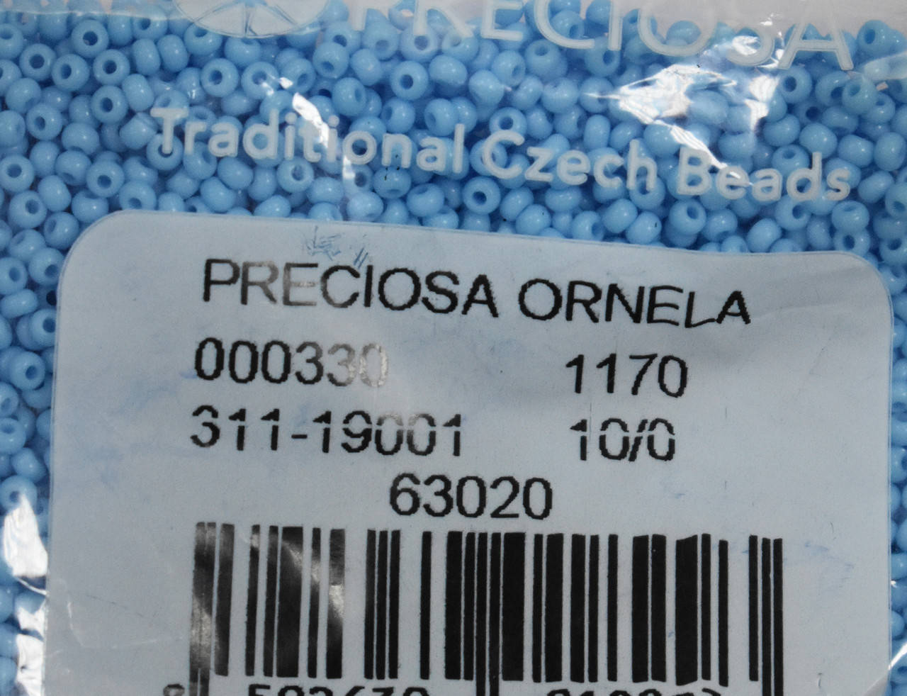 

Бисер Preciosa 10/0 цвет 63020 голубой 10г