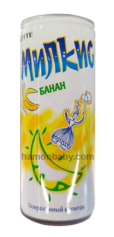 

Напиток газированный безалкогольный Milkis Банан, 250 мл, ТМ Lotte, Южная Корея