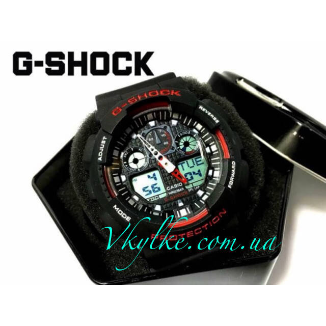 

Спортивные часы Casio G-Shock GA-100 черные с красным