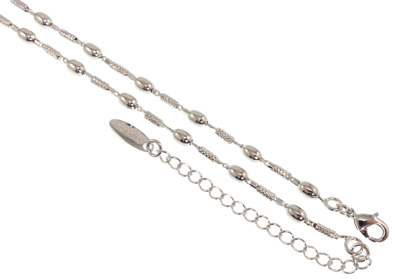 

Цепочка Xuping Родий "Плетение Декоративная Перлина" длина с доп.цепочкой 79-84,5см х 2-3мм