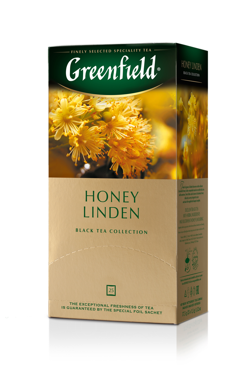 

/Чай черный 15г*25*10 пакет Honey Linden GREENFIELD