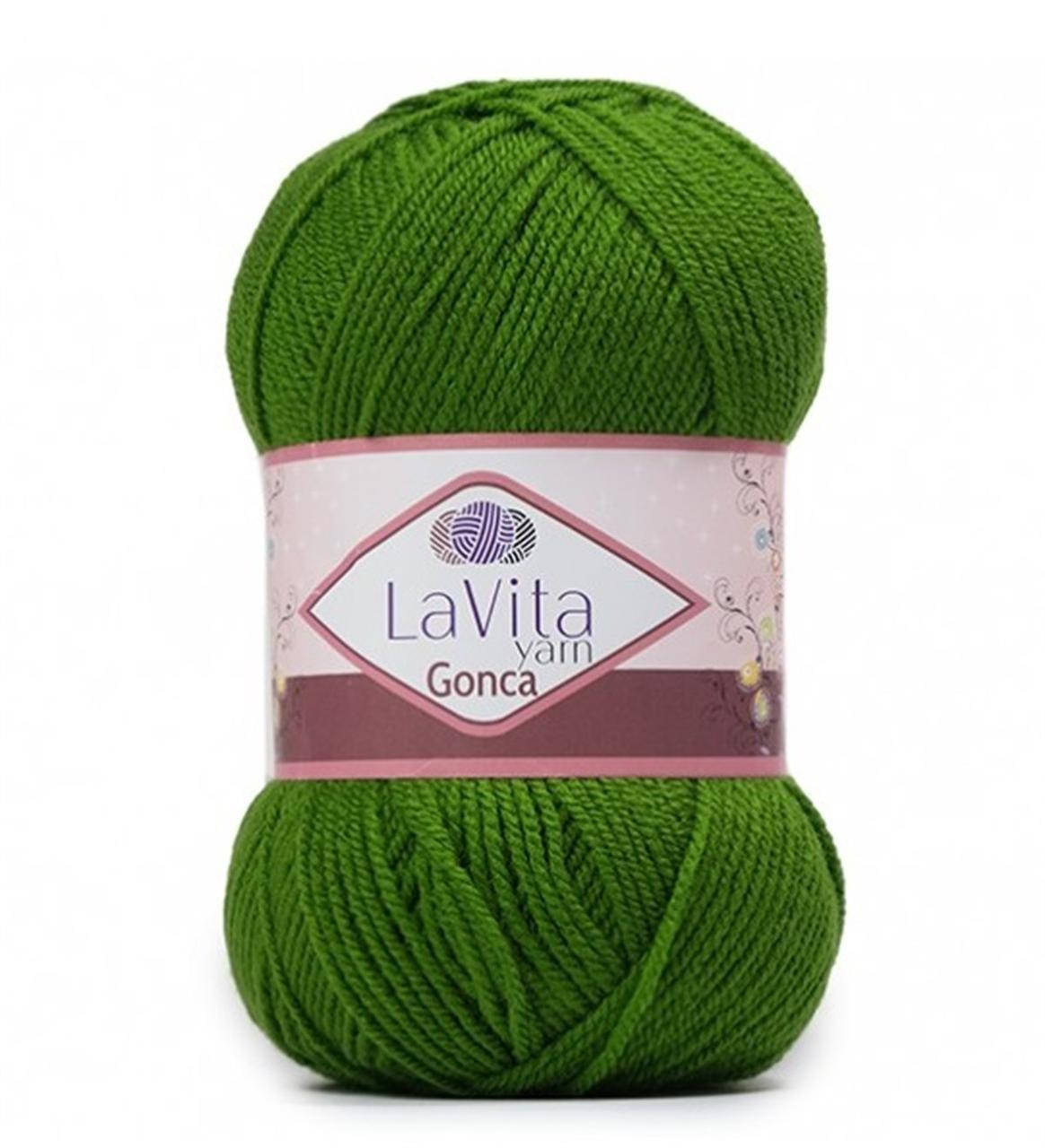 

LaVita Gonca (ЛаВита Гонка) № 8124 зеленая трава (Пряжа акрил, нитки для вязания), Зелёный