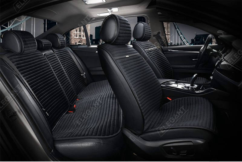 

Накидки на сиденья авто черные Elegant Napoli 700 116 (комплект перед и зад)