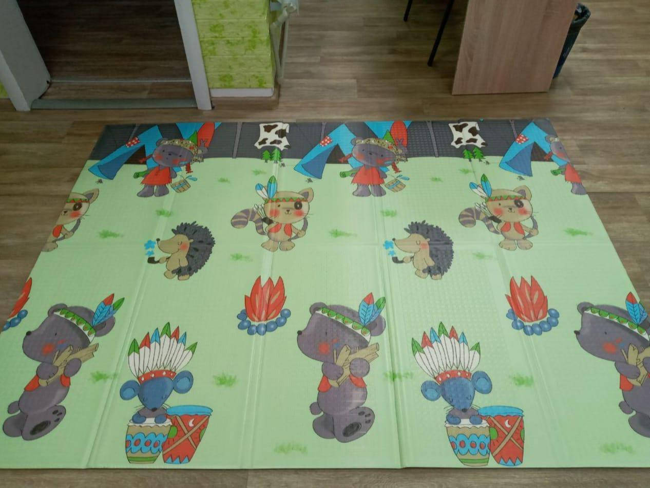 

Коврик игровой детский 180х120 см для ползания развивающий складной для детей с рождения двусторонний D-245