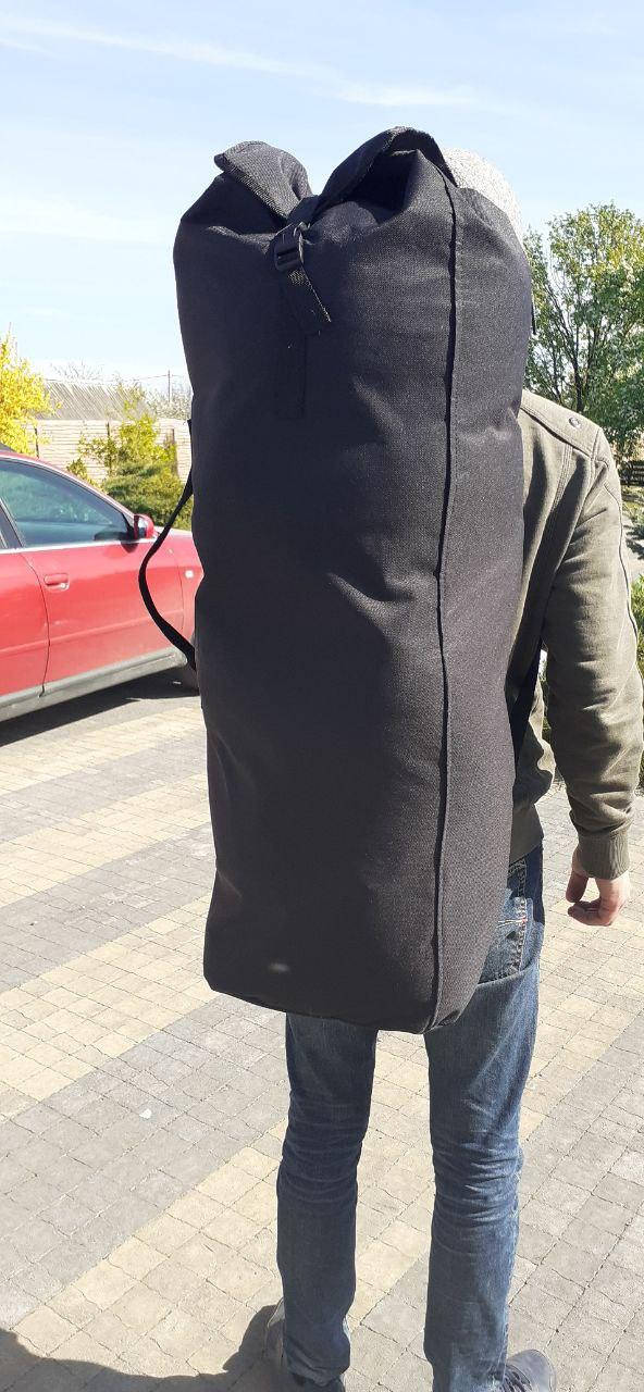 

Сумка баул армейская вртикальная 120 л, черная, Черный