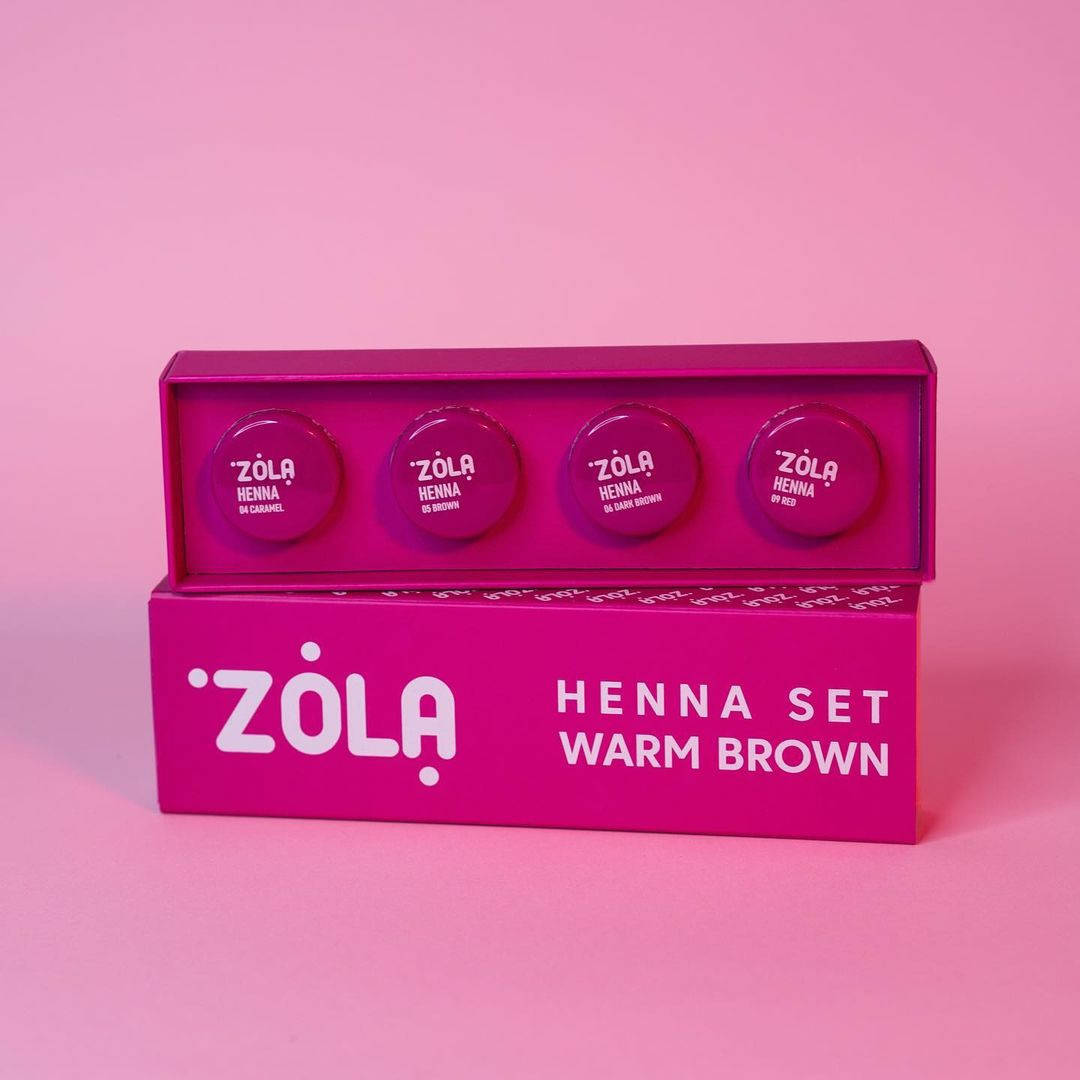 

Набор хны Warm Brown для бровей от Zola (4шт по 2.5г)