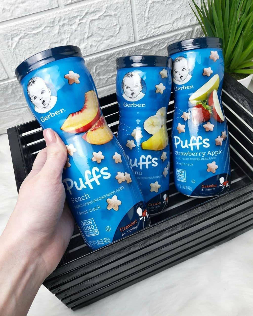 

Злаковые подушечки Gerber Puffs для детей от 8 месяцев