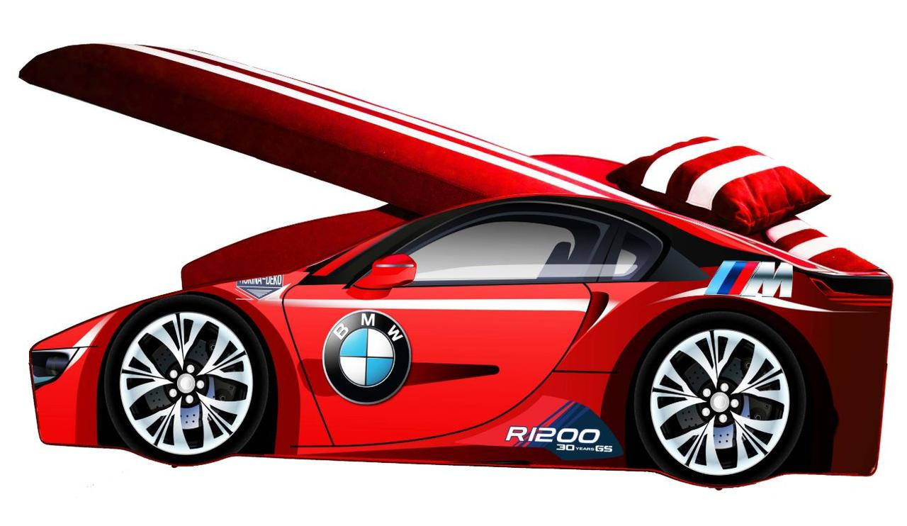 

Кровать детская машина серии Elit с подъёмным механизмом 70х150 Е-1 BMW red