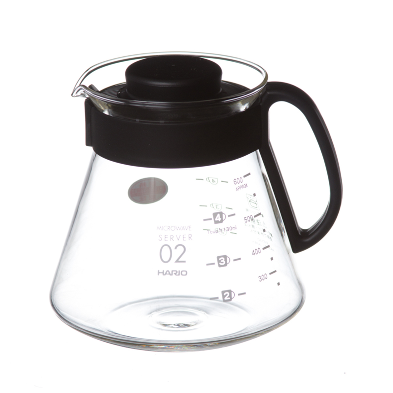 

Сервер стеклянный Hario V60 02 с пластиковой ручкой, 600 мл