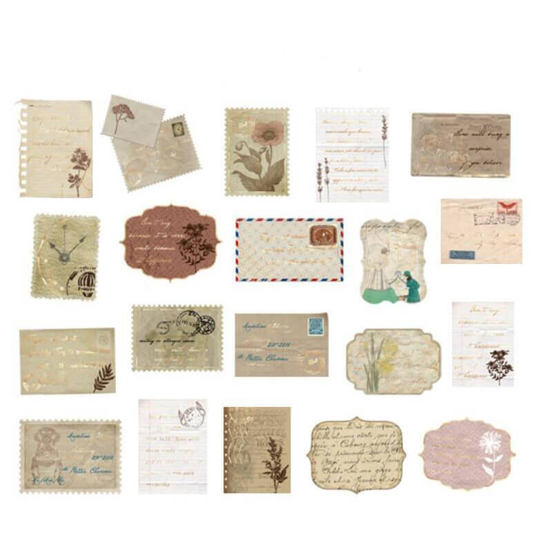 

Набор стикеров картинок Letter related 40 штук, Коричневый