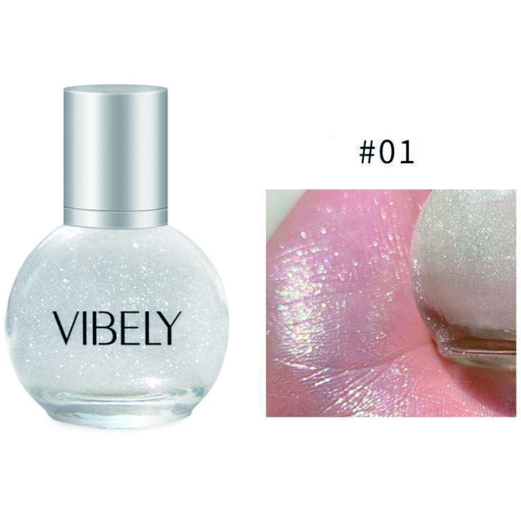 

Блестящий жидкий хайлайтер Vibely Light Sensitive Diamond Highlight Liquid #01 алмазно-белый, 12мл
