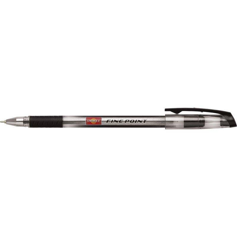 

Ручка шариковая с гриппом Fine Point UX-110-01, прозрачная черная