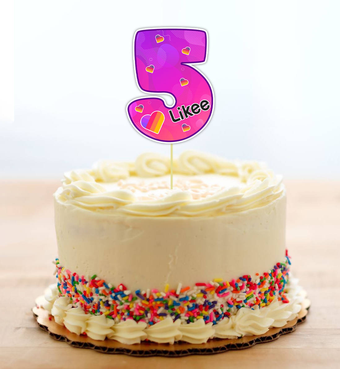 

Топпер-цифра (от 0 до 10см цифра) вырубка "Лайки" (1шт)- 5