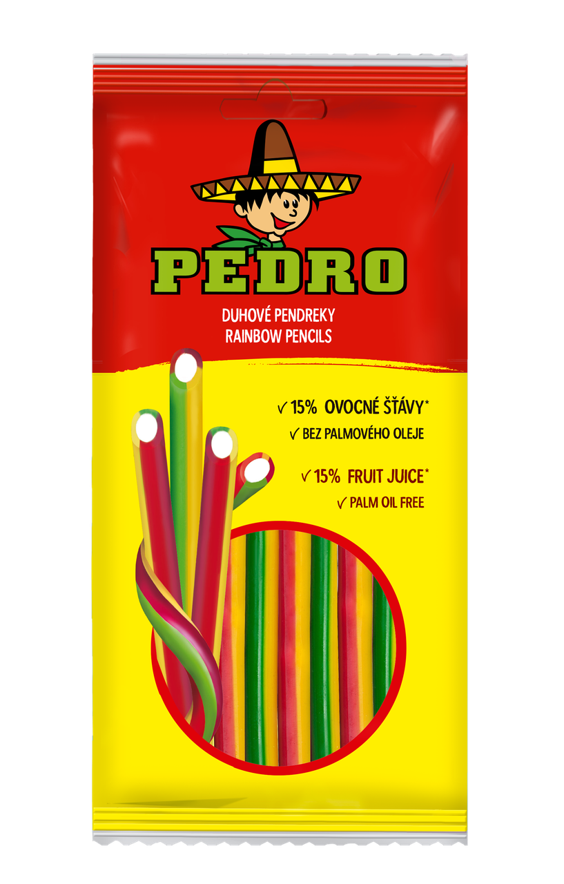 

Жевательные конфеты Карандаши Радуга PEDRO 80г, (20шт/ящ)