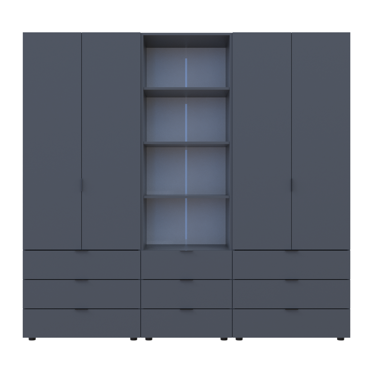 Шафа для одягу Doros Гелар Графіт 2+2ДСП з пеналом 215х49.5х203.4 (42005171) 4