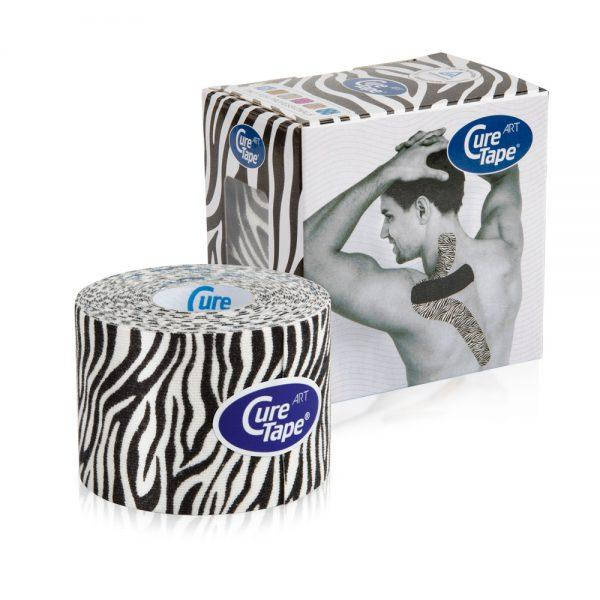 

Кинезио тейп CureTape ART 5см х 5м знак качества TÜV зебра