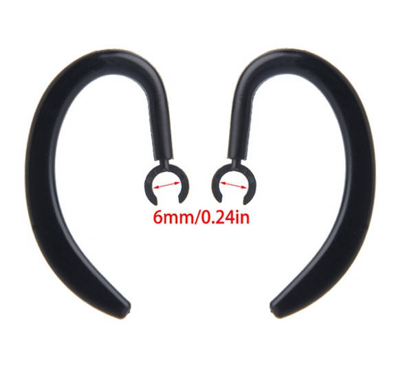 

Дужка заушная для Bluetooth гарнитуры (ушко блютуз), крючок для блютуз, заушина, ушной крючок 6мм, Гибкий пластик с поворотным креплением, черный