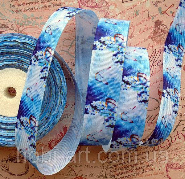 

Стрічка репсова 25мм з візерунком №158